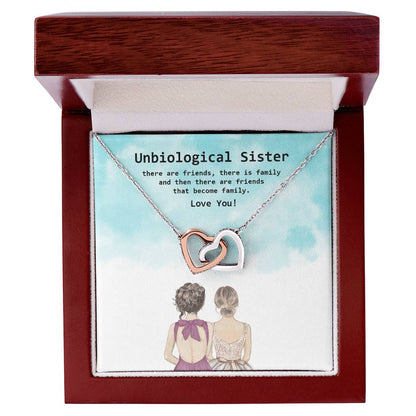 Besties Interlocked Heart Necklace With Personalized Note For Your Sister From Another Mother Interlocking Hearts Necklace