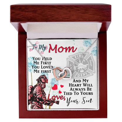 Firefighter'S Mom - Interlocking Heart Necklace Interlocking Hearts Necklace