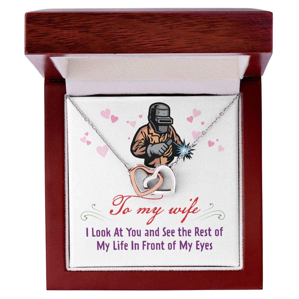 Welder'S Wife - Interlocking Heart Necklace Interlocking Hearts Necklace