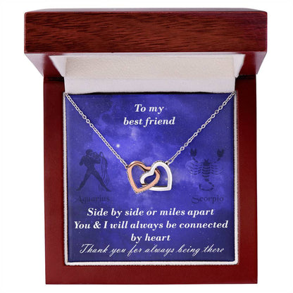 Aquarius To Scorpio Best Friend Interlocked Hearts Necklace Interlocking Hearts Necklace
