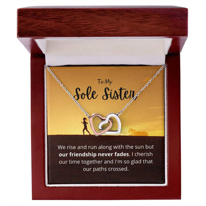 Friendship Never Fades Necklace - Gift For Your Runningworkout Bff Tribe Necklace Best Friend Gift Bff Gift Interlocking Hearts Necklace