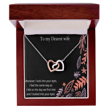 To My Wife Interlocking Hearts Necklace
