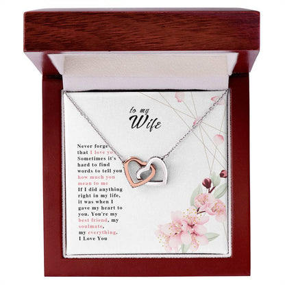 To My Wife Interlocking Hearts Necklace