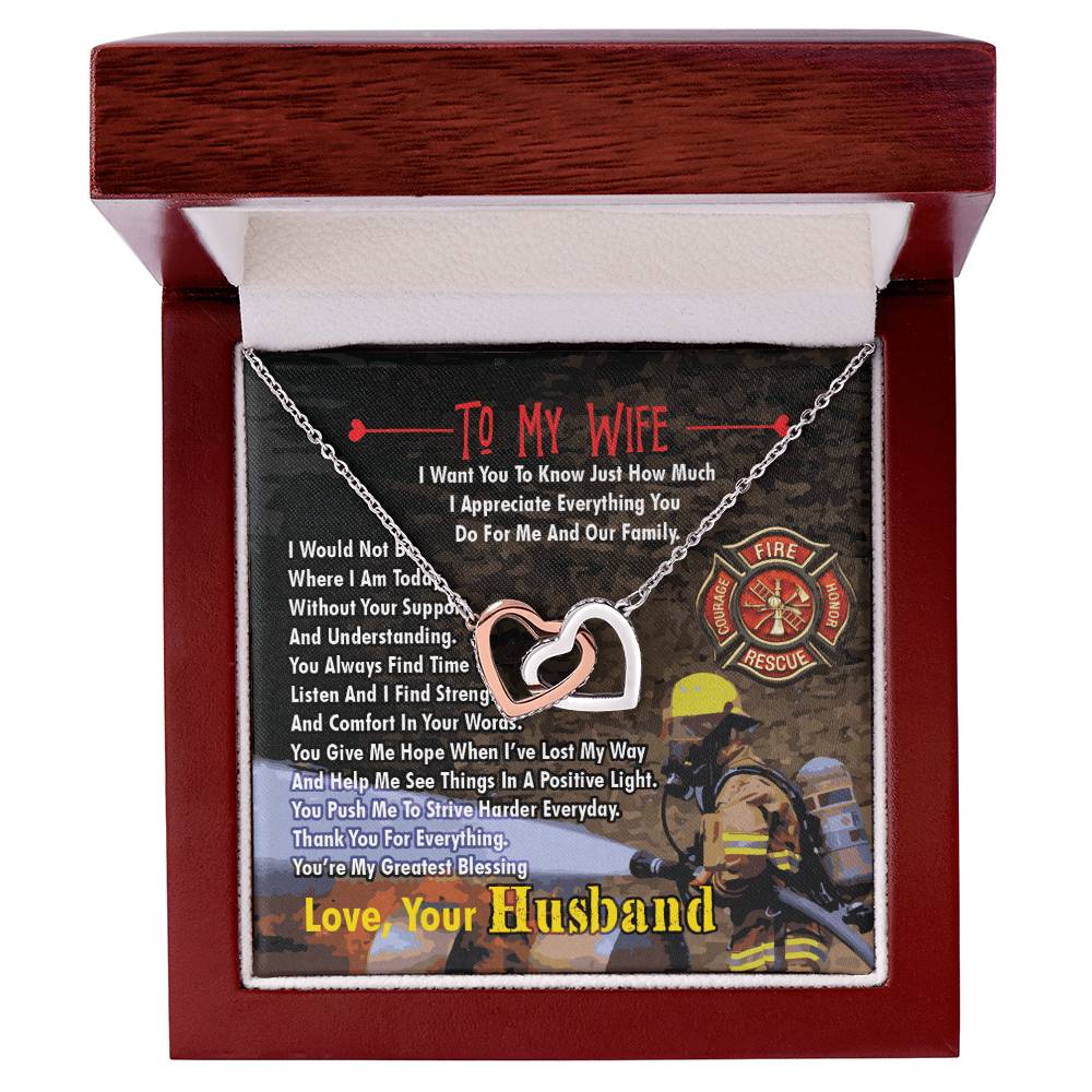 Firefighter'S Wife - Interlocking Heart Necklace Interlocking Hearts Necklace