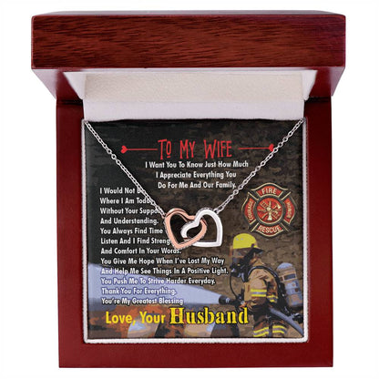 Firefighter'S Wife - Interlocking Heart Necklace Interlocking Hearts Necklace