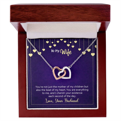 To My Wife Necklace Interlocking Hearts Necklace