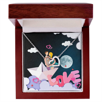 To Wife Girlfriend . Show Your Love To Your Lovely Girlfriend Wife. Gift For Girlfriend Wife Interlocking Hearts Necklace