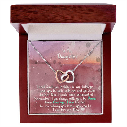 Daughter I Am Always With You - Hearts Necklace Interlocking Hearts Necklace