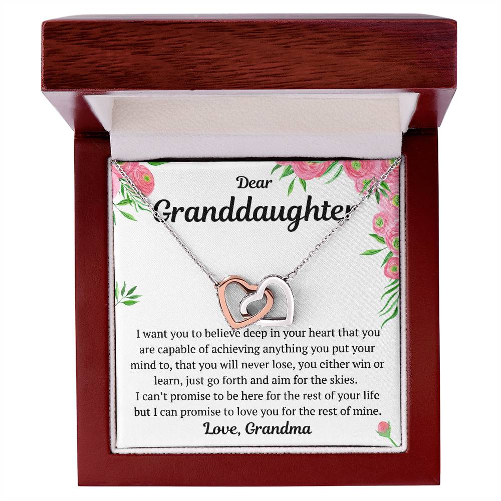 Dear Granddaughter From Grandma Interlocking Hearts Necklace
