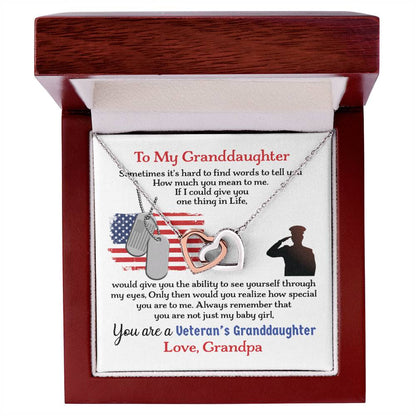 Veteran'S Granddaughter - Interlocking Heart Necklace Interlocking Hearts Necklace