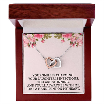 You Will Always Be With Me Interlocking Hearts Necklace