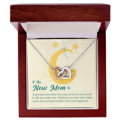 To The New Mom A Precious New Baby Interlocking Hearts Necklace