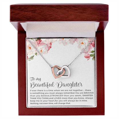 Best Gift For Daughter Interlocking Hearts Necklace With On Demand Message Card