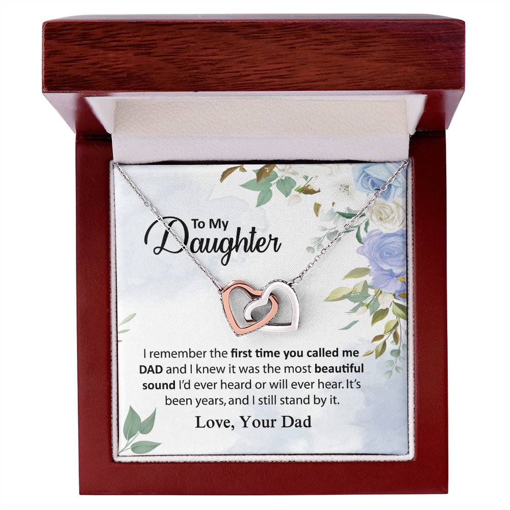 Gift For Daughter From Dad Daughter Gift From Dad To My Daughter Daughters Birthday Unique Grown Up Daughter Interlocking Hearts Necklace