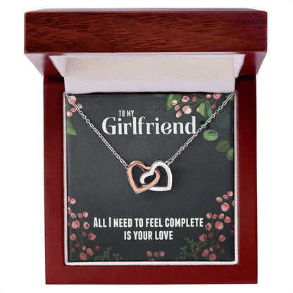 For Girlfriend Interlocking Hearts Necklace - All I Need Is Your Love