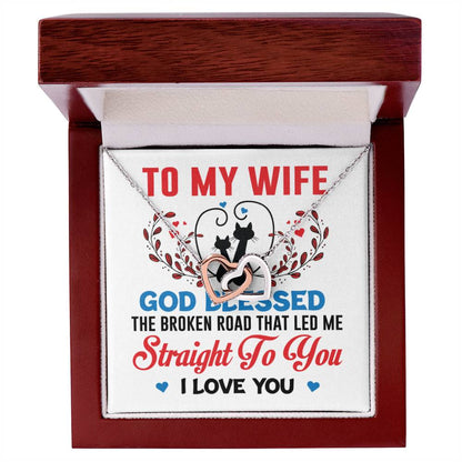 To My Wife Interlocking Hearts Necklace