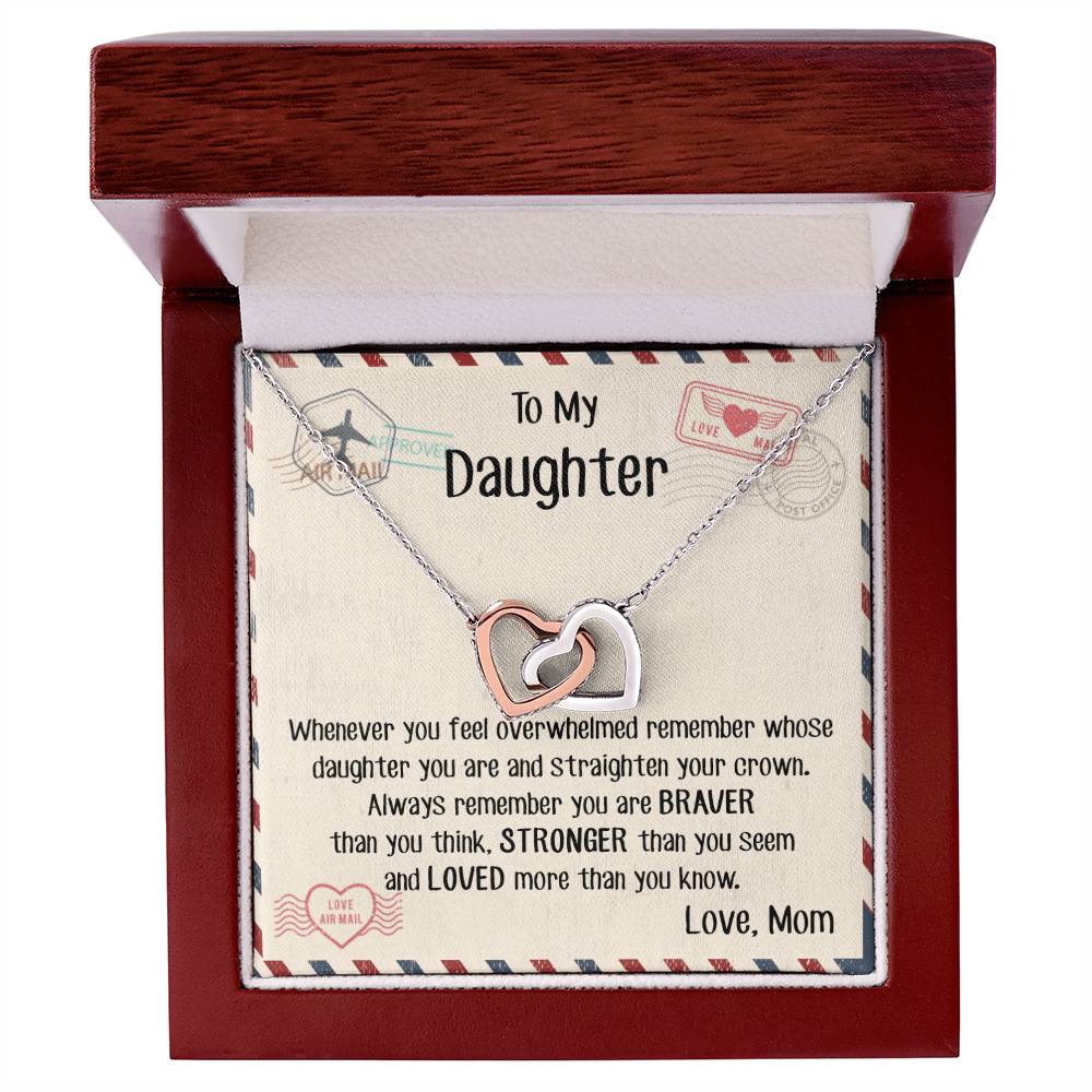 Daughter - Mom Gift Interlocking Hearts Necklace