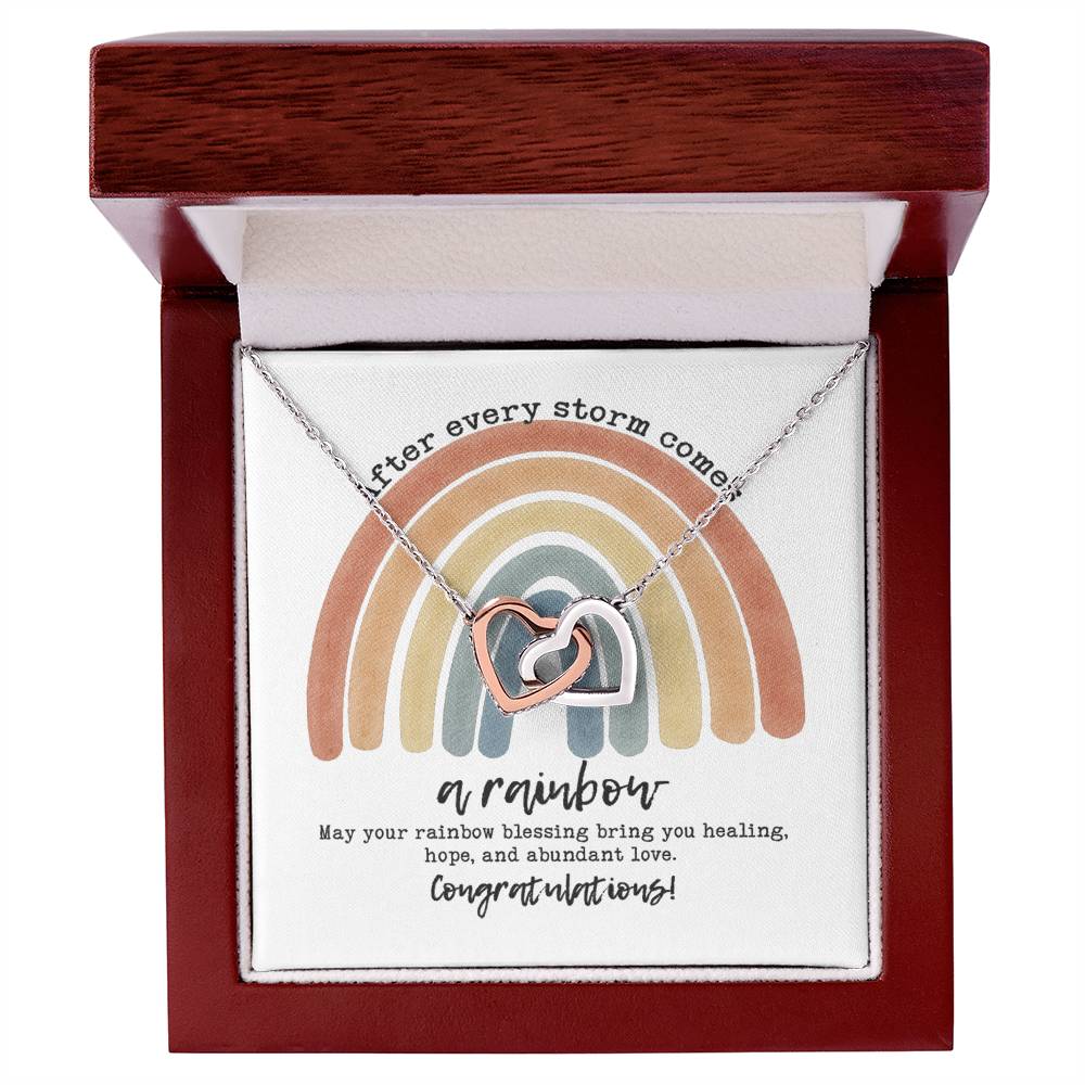 After Every Storm Comes A Rainbow Necklace Interlocking Hearts Necklace