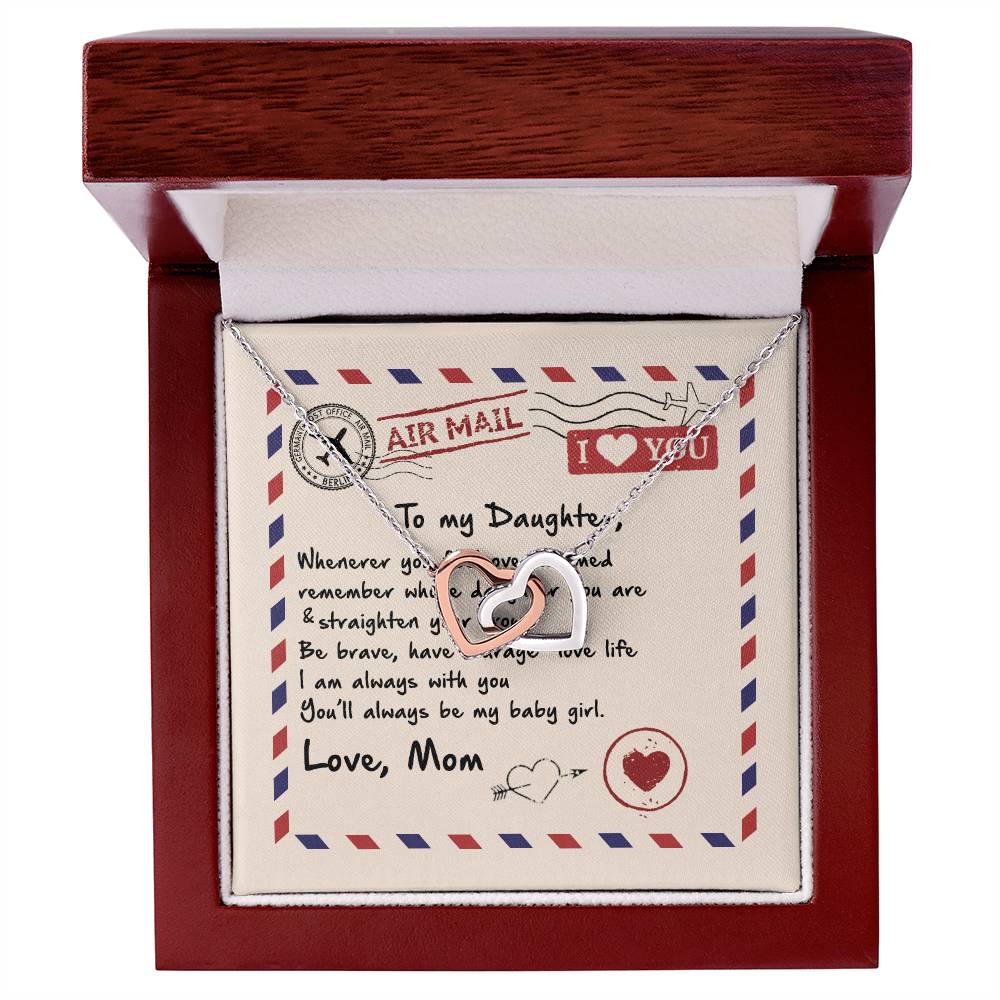 Gift For Daughter - Always Be My Baby Girl - The Interlocking Heart Necklace Interlocking Hearts Necklace