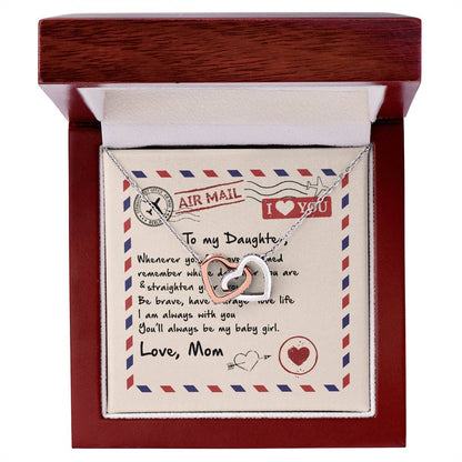 Gift For Daughter - Always Be My Baby Girl - The Interlocking Heart Necklace Interlocking Hearts Necklace