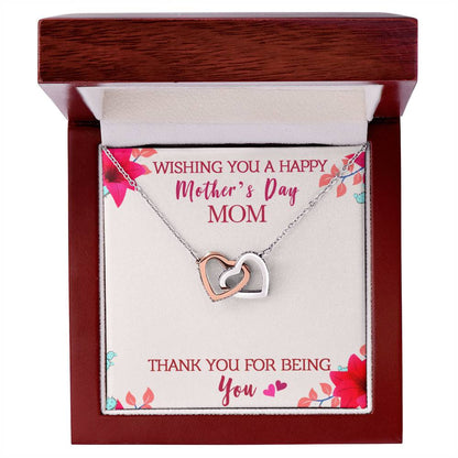 Best Gift For Mom Interlocking Hearts Necklace