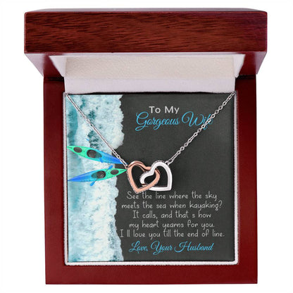 To My Wife Necklace Gnome Ribbon Pendant Dwarf Jewelry Wife Necklace Husband To Wife Silver Valentine Gnomes Valentines Day Gift For Her Interlocking Hearts Necklace