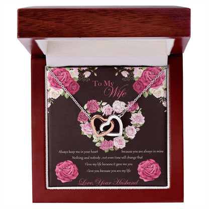 To My Wife Necklace Gift Set Interlocking Hearts Necklace