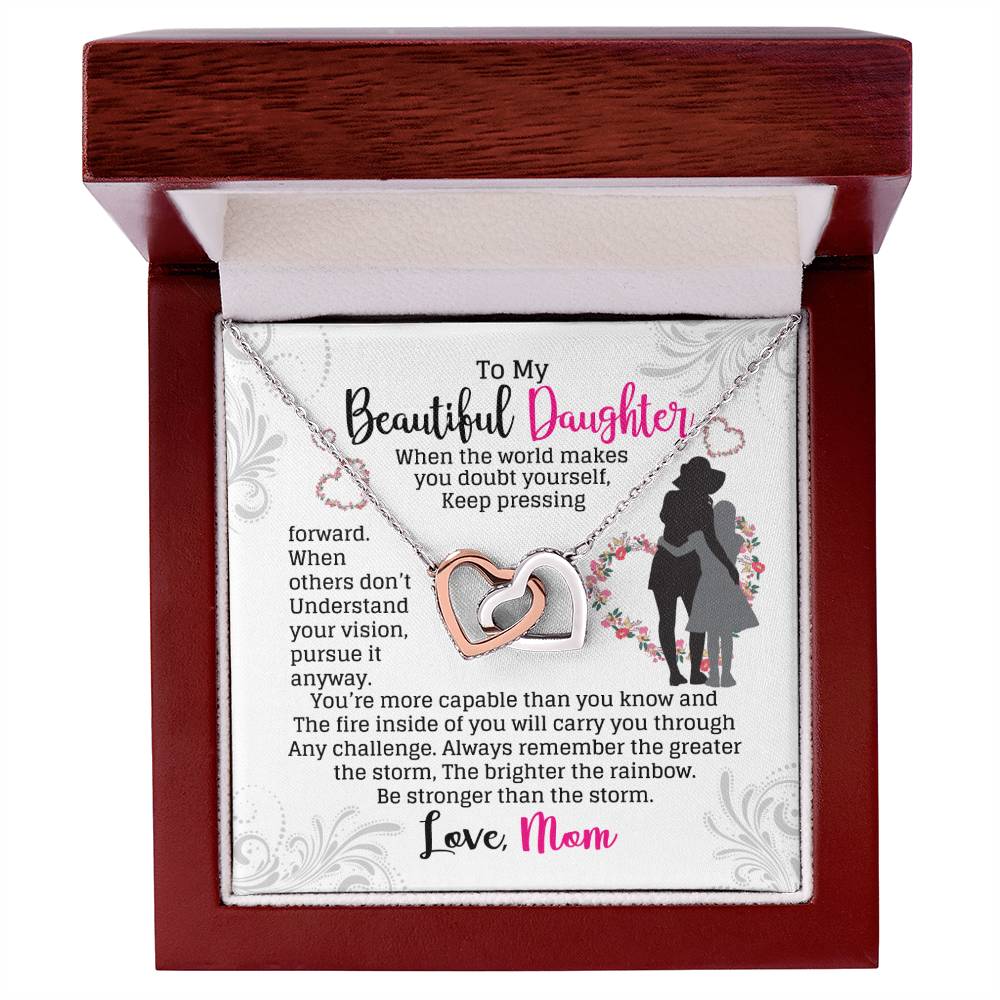 Gift For Daughter - Interlocking Heart Necklace Interlocking Hearts Necklace