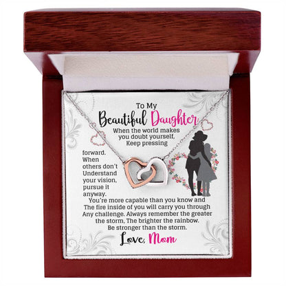 Gift For Daughter - Interlocking Heart Necklace Interlocking Hearts Necklace