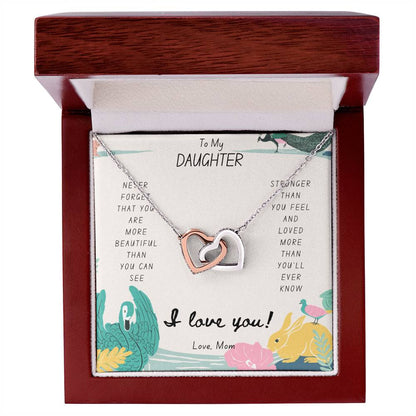 Daughter Gift To My Daughter Necklace From Mom To My Daughter Necklace From Dad Gift For Daughter From Mom Daughters Birthday Gift Interlocking Hearts Necklace