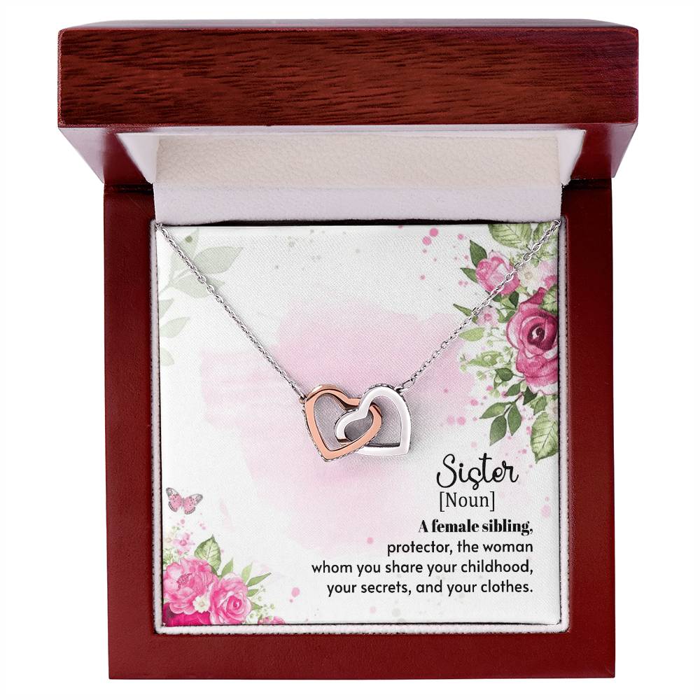 A Female Sibling - Interlocking Hearts Necklace