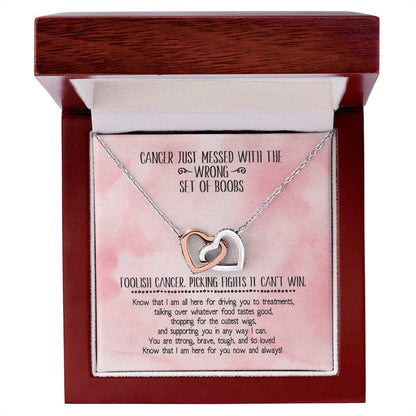 Cancer Support Necklace Interlocking Hearts Necklace