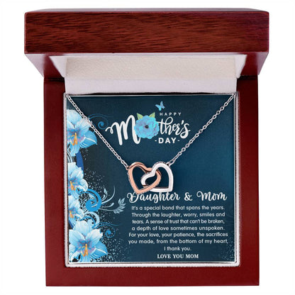 Forever Love - Daughter & Mom Necklace Interlocking Hearts Necklace