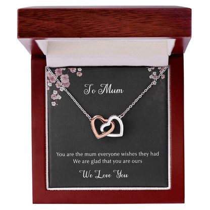 We Love Mum Interlocking Hearts Necklace