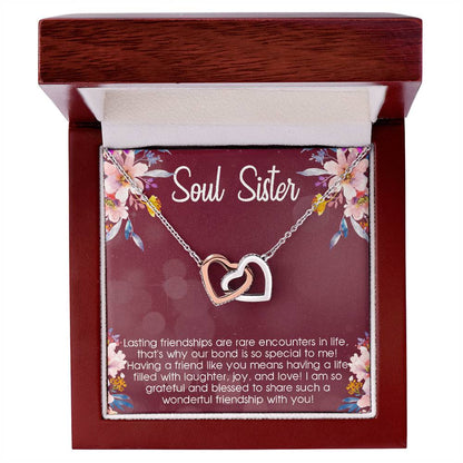 Birthday Gift For Best Friend Soul Sister Necklace Gift Gift For Best Friend Gift Interlocking Hearts Necklace Gift For Soul Sister Bff