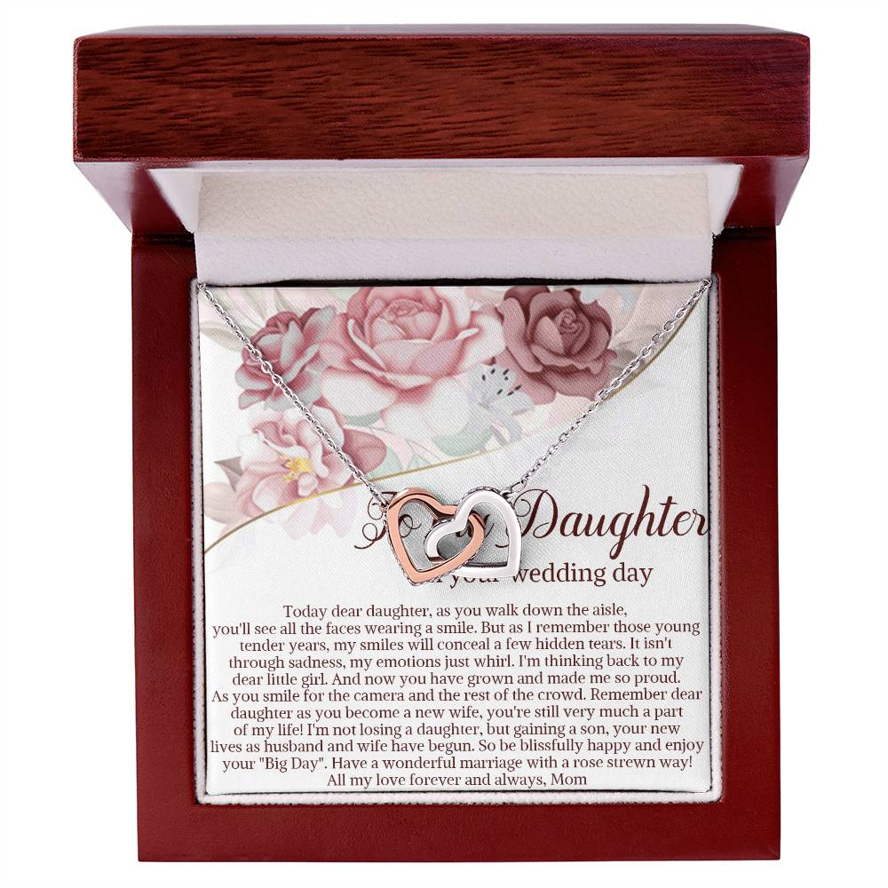 Daughter On Wedding Day Gift Daughter Wedding Gift From Mom And Dad Daughter Interlocking Hearts Necklace Gift From Parents Wedding Gift