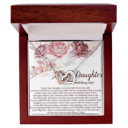 Daughter On Wedding Day Gift Daughter Wedding Gift From Mom And Dad Daughter Interlocking Hearts Necklace Gift From Parents Wedding Gift