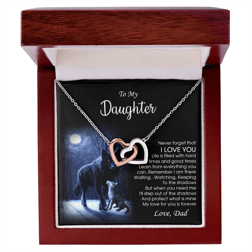 Dad To Daughter Necklace Daughter Gift Sentimental Gift For Daughter From Dad To My Daughter Jewelry Interlocking Hearts Necklace