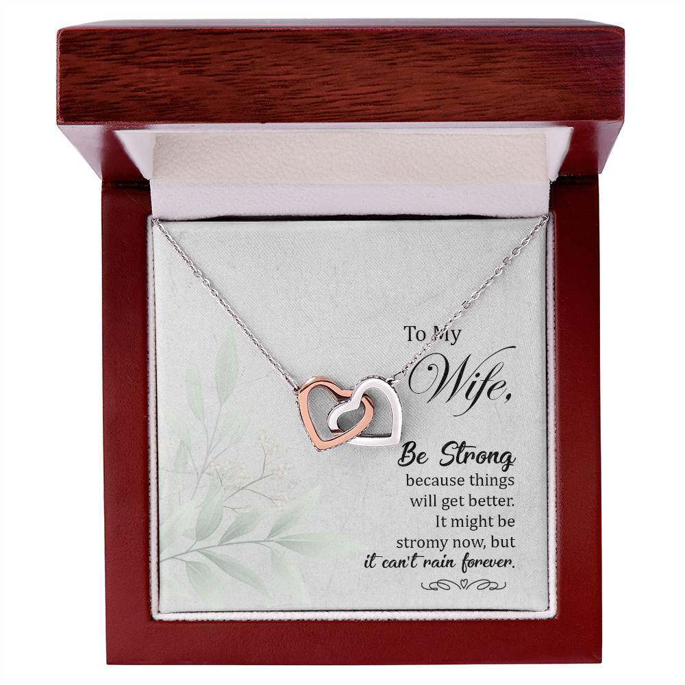 To My Wife Interlocking Hearts Necklace
