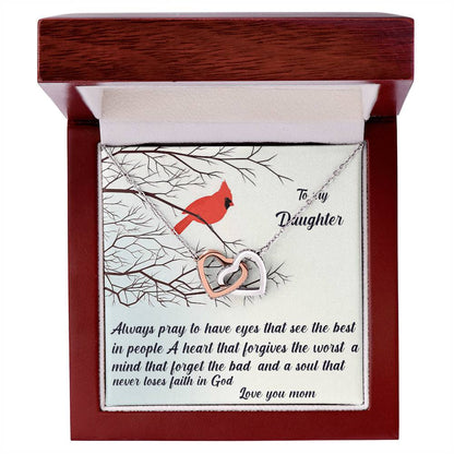 Always Pray To Have Eyes That See The Best Interlocking Hearts Necklace