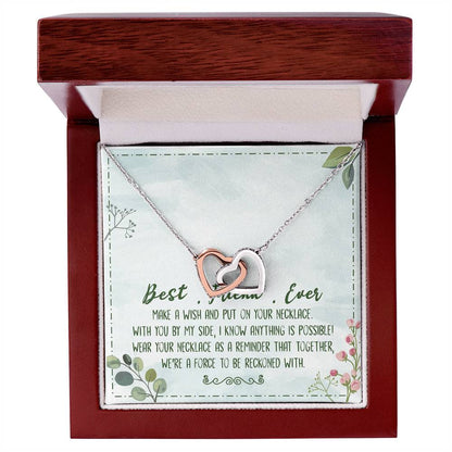 Best Friend Ever Interlocking Hearts Necklace Birthday Message Card