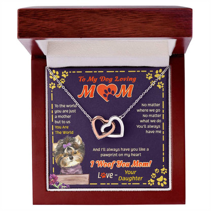 To My Wife - You Are The World - Necklace Interlocking Hearts Necklace