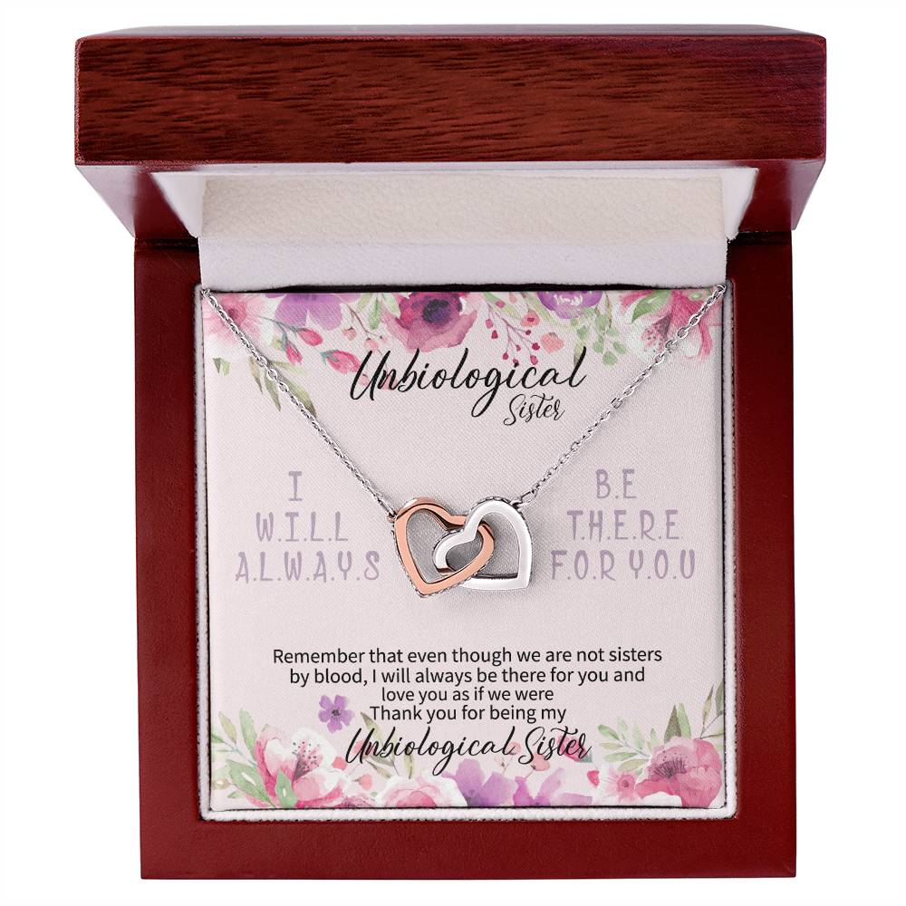 Unbiological Sister Necklace Unbiological Sister Gifts Unbiological Sister Gifts Thank You For Being My Unbiological Sister To My Unbiological Sister Gift Interlocking Hearts Necklace