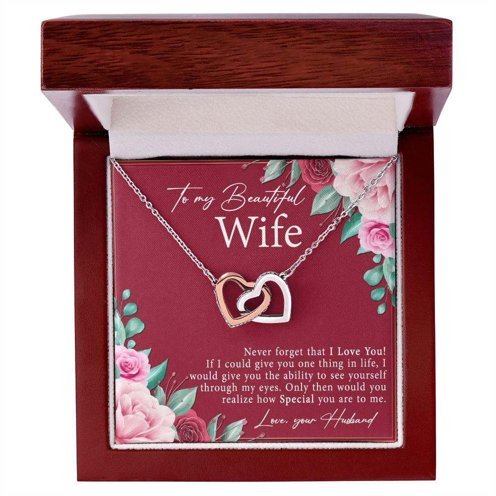A Beautiful Gift For A Beautiful Wife Interlocking Hearts Necklace