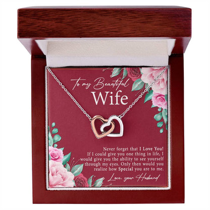 A Beautiful Gift For A Beautiful Wife Interlocking Hearts Necklace