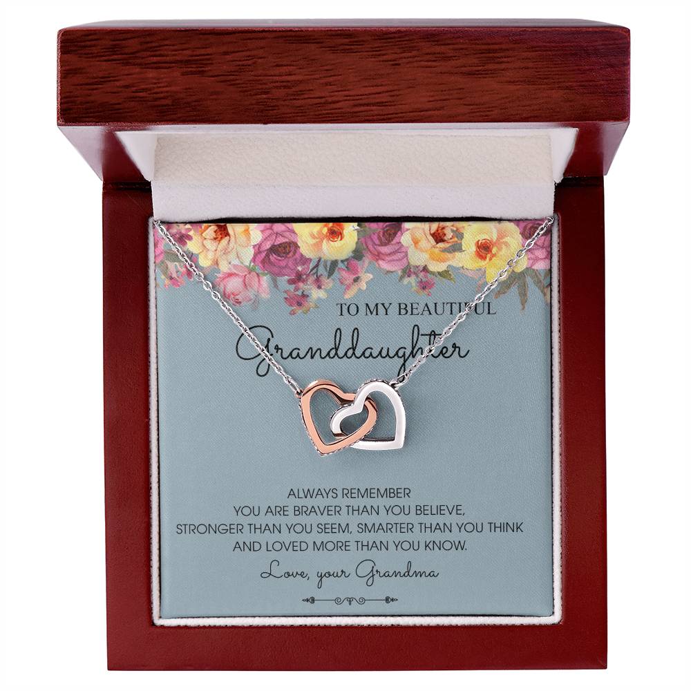 Always Remember - Best Gift For Granddaughter Interlocking Hearts Necklace