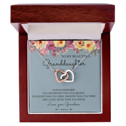 Always Remember - Best Gift For Granddaughter Interlocking Hearts Necklace