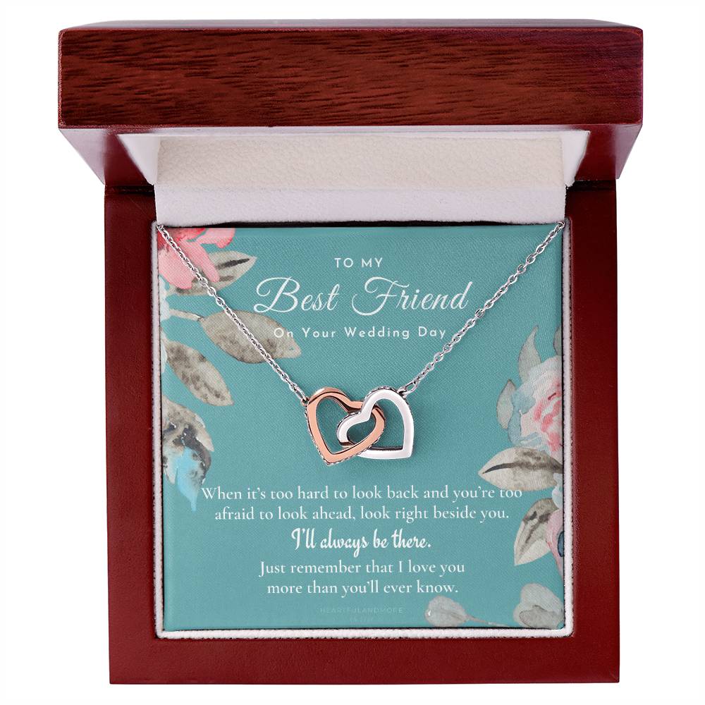 Best Friend Gift On Her Wedding Day Best Friend To Bride Necklace Best Friend Gift To Bride Bride Gift From Maid Of Honor To My Best Friend Interlocking Hearts Necklace