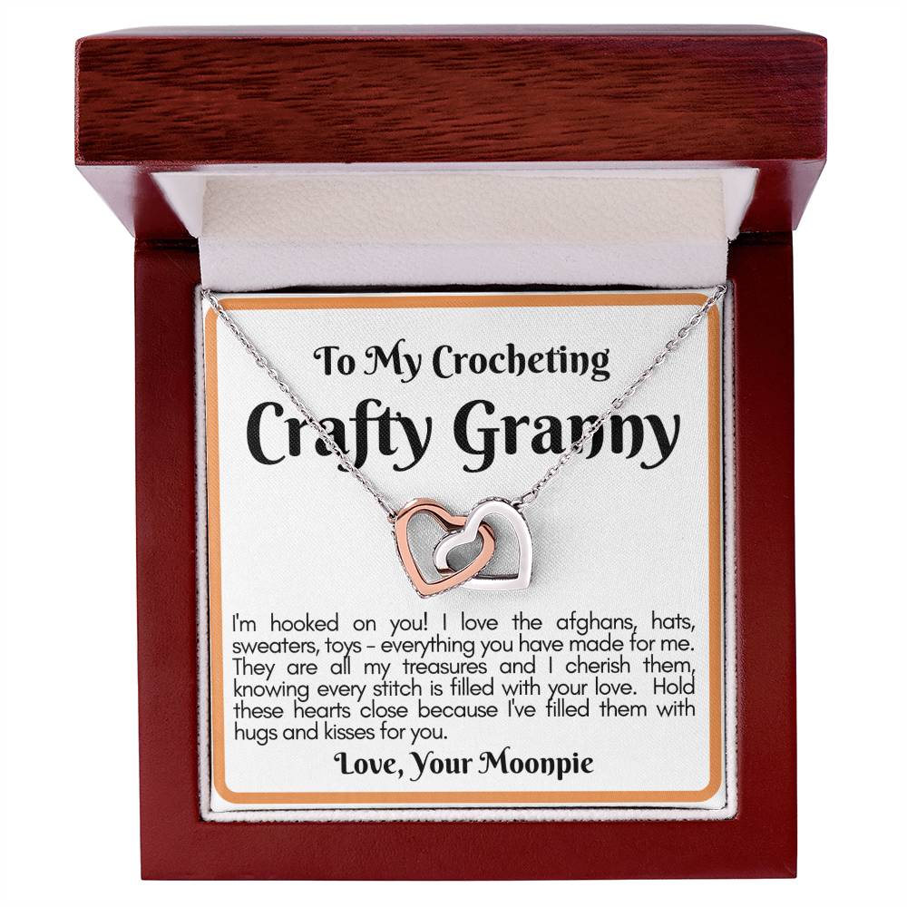 Crocheting Granny Linked Hearts Gift From The Moonpie Interlocking Hearts Necklace