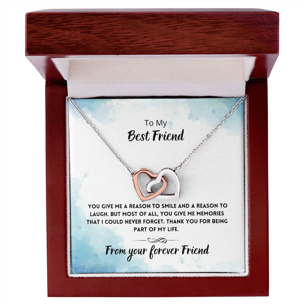 Best Friend Memories Necklace Interlocking Hearts Necklace